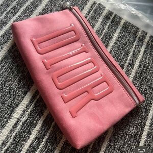 Rare Pink Dior Suede Pouch/ Clutch
